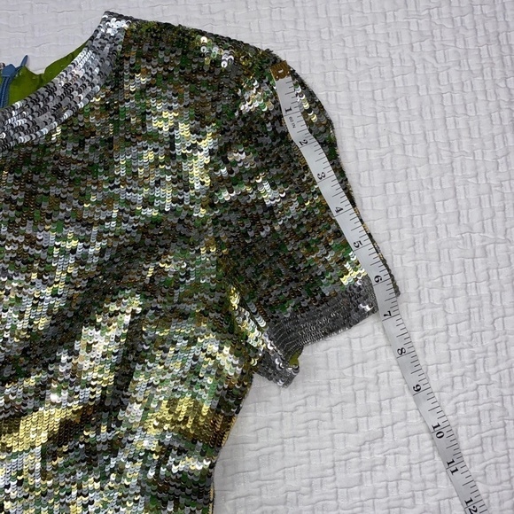 Vintage Neil Bieff Citrus Sequin Mini Dress Size 4 - Picture 8 of 10